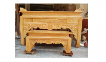 Bàn thờ đục Như Ý gỗ hương đá